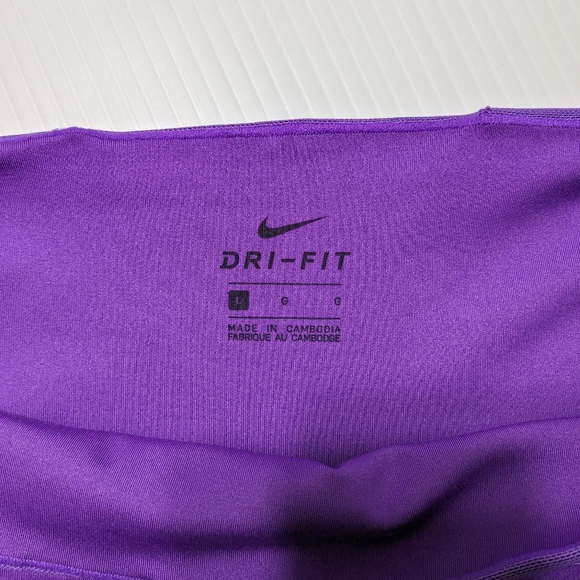 Nike One Luxe Icon Clash Mid-Rise Crop Training Tights Purple Size L - Picture 9 of 16
